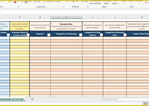 Free Gdpr Compliant Privacy Policy Template Of Gdpr Processing Activities Register Template Know Your