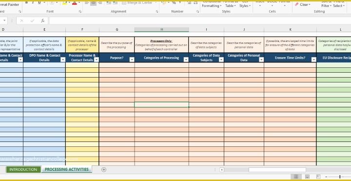 Free Gdpr Compliant Privacy Policy Template Of Gdpr Processing Activities Register Template Know Your