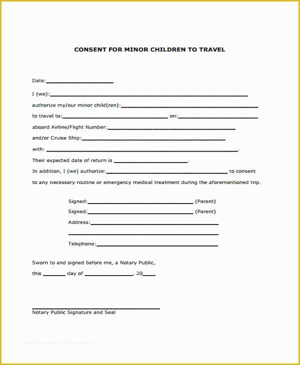 Free Gdpr Consent form Template Of Free Child Travel Consent form Template Graphy Gdpr
