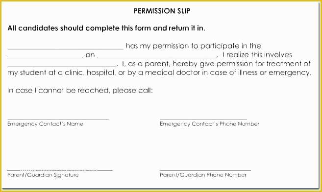 Free Gdpr Consent form Template Of Permission Trip Slip forms School Template for Field Trips