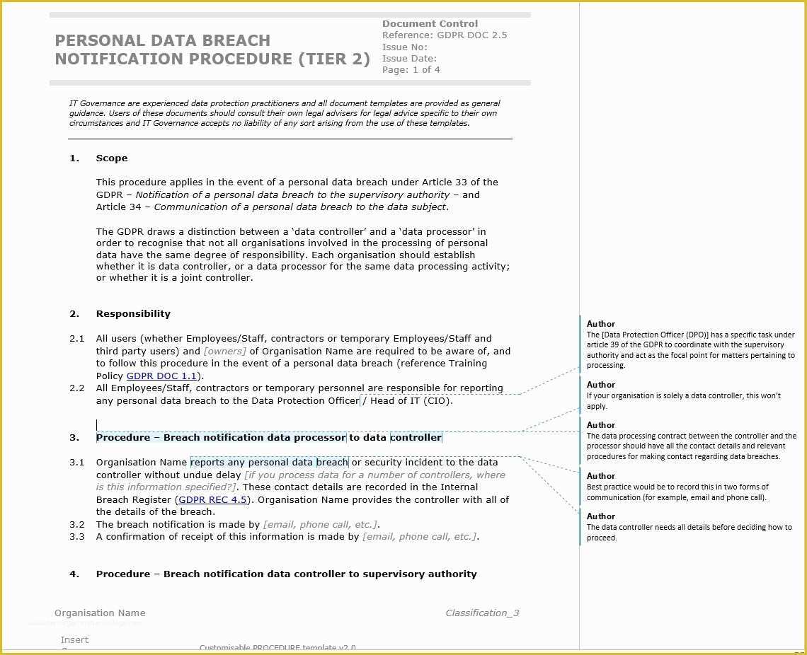 Free Gdpr Templates Of How to Write A Gdpr Data Breach Notification Procedure