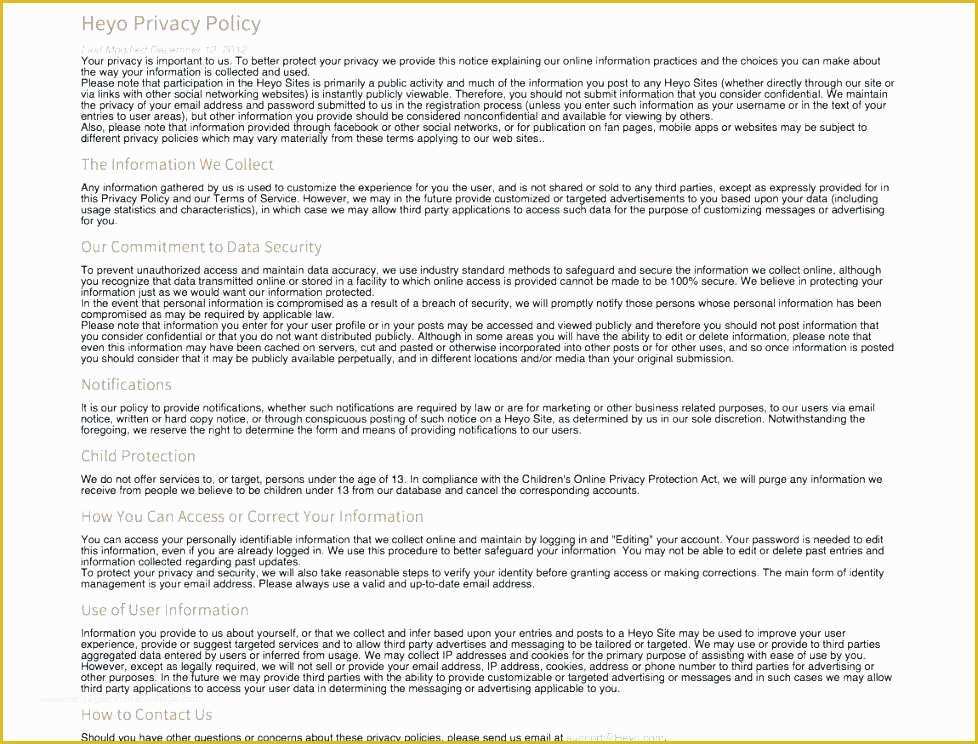 Free Gdpr Templates Of Privacy Statement Template Uk