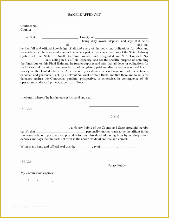 Free General Affidavit Template Of 33 Printable Affidavit form Template Examples Thogati