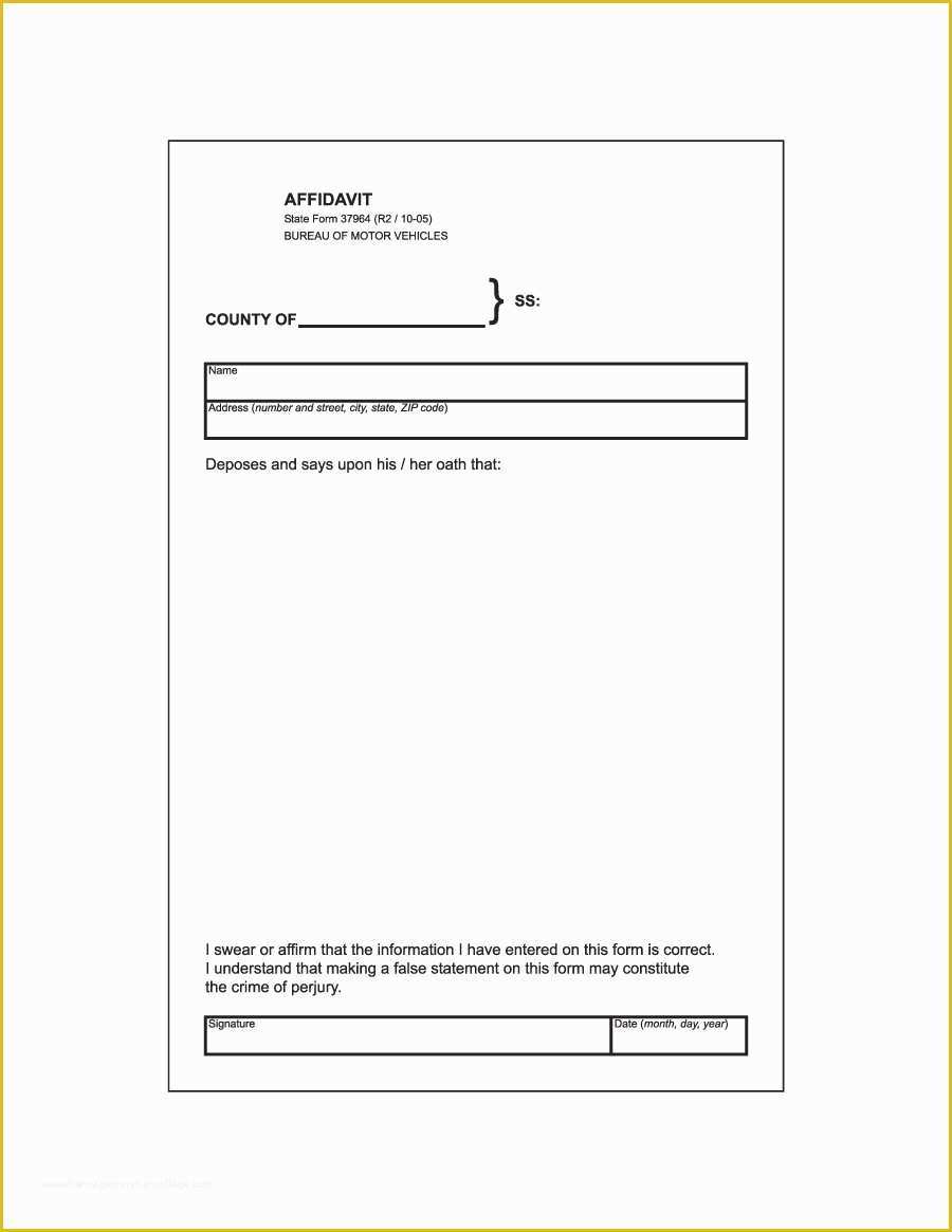 Free General Affidavit Template Of 48 Sample Affidavit forms & Templates Affidavit Of