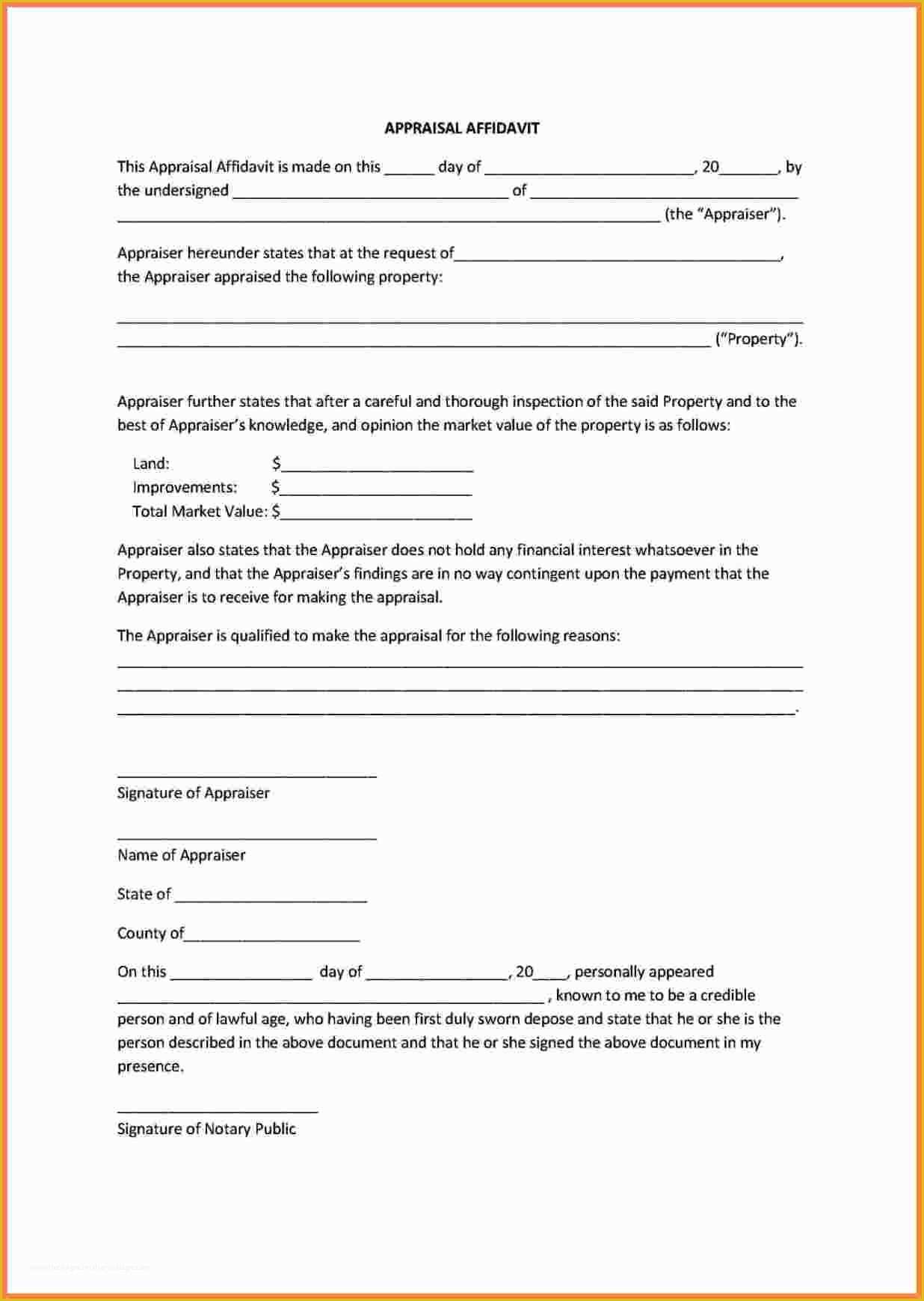 Free General Affidavit Template Of 8 Free Affidavit form