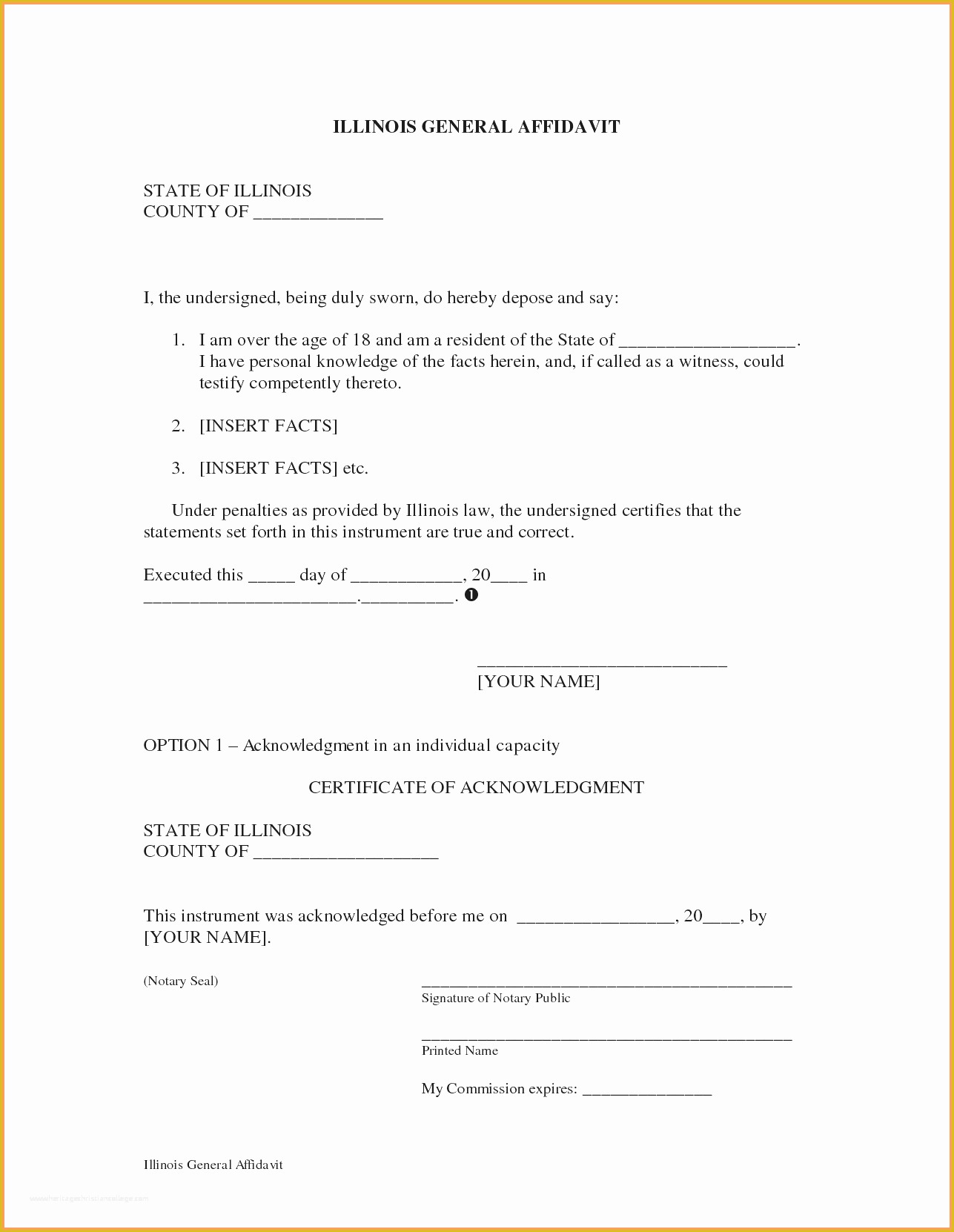 Free General Affidavit Template Of Affidavit Word Template Example Mughals