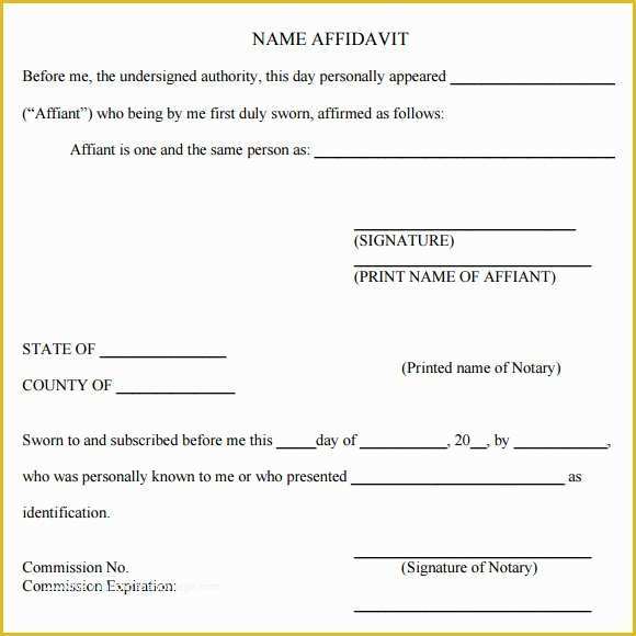 Free General Affidavit Template Of New format for Affidavit for Loss Of Document