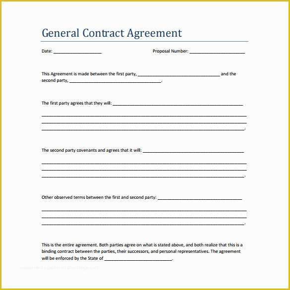 Free General Contractor Agreement Template Of 19 Perfect Examples Of Business Contract Templates Thogati