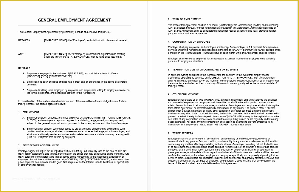 Free General Contractor Agreement Template Of General Agreement Template Microsoft Word Templates