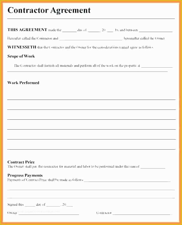 Free General Contractor Agreement Template Of General Contractor Contract General Contractor Contract