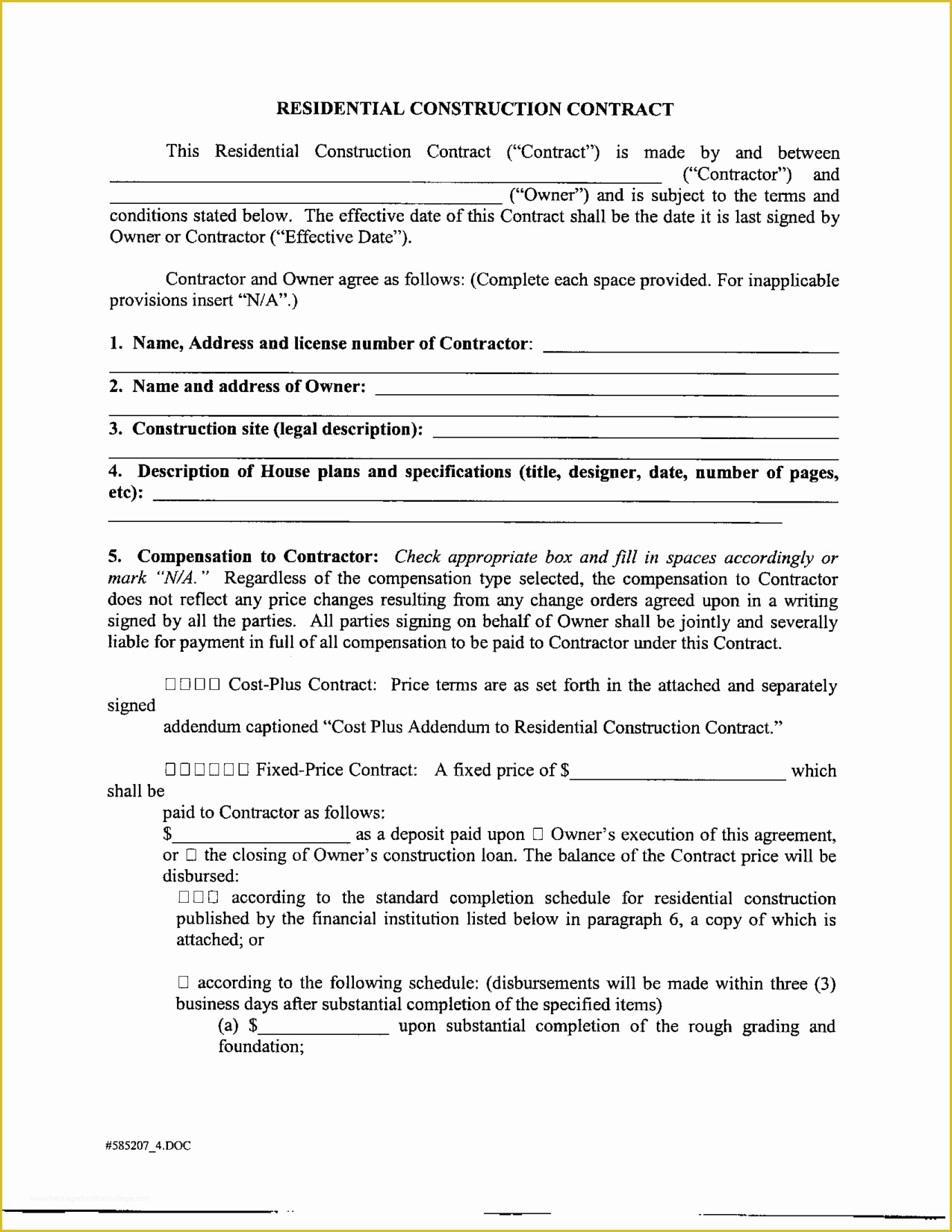 Free General Contractor Agreement Template Of General Contractor Invoice Template