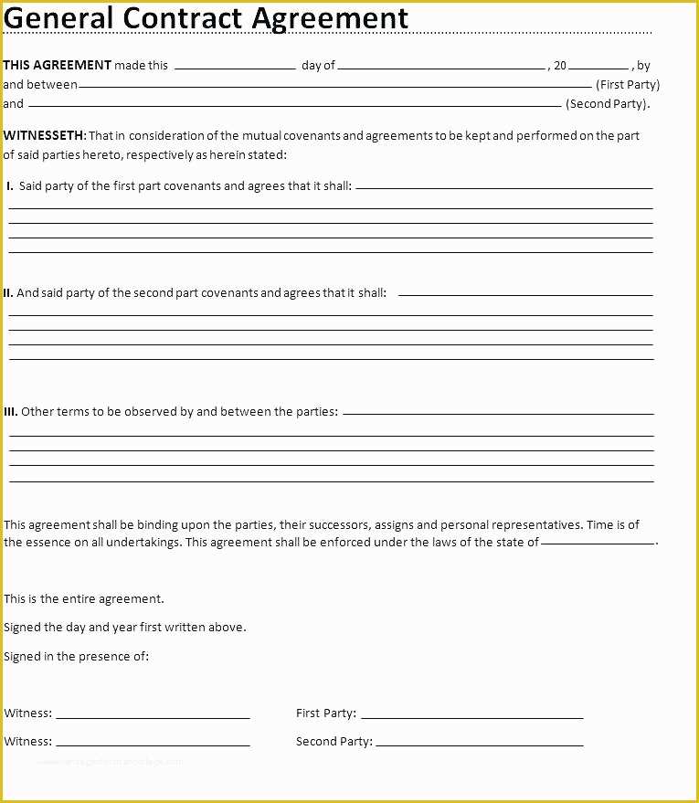 Free General Contractor Agreement Template Of It Contractor Contract Template – Lamdep