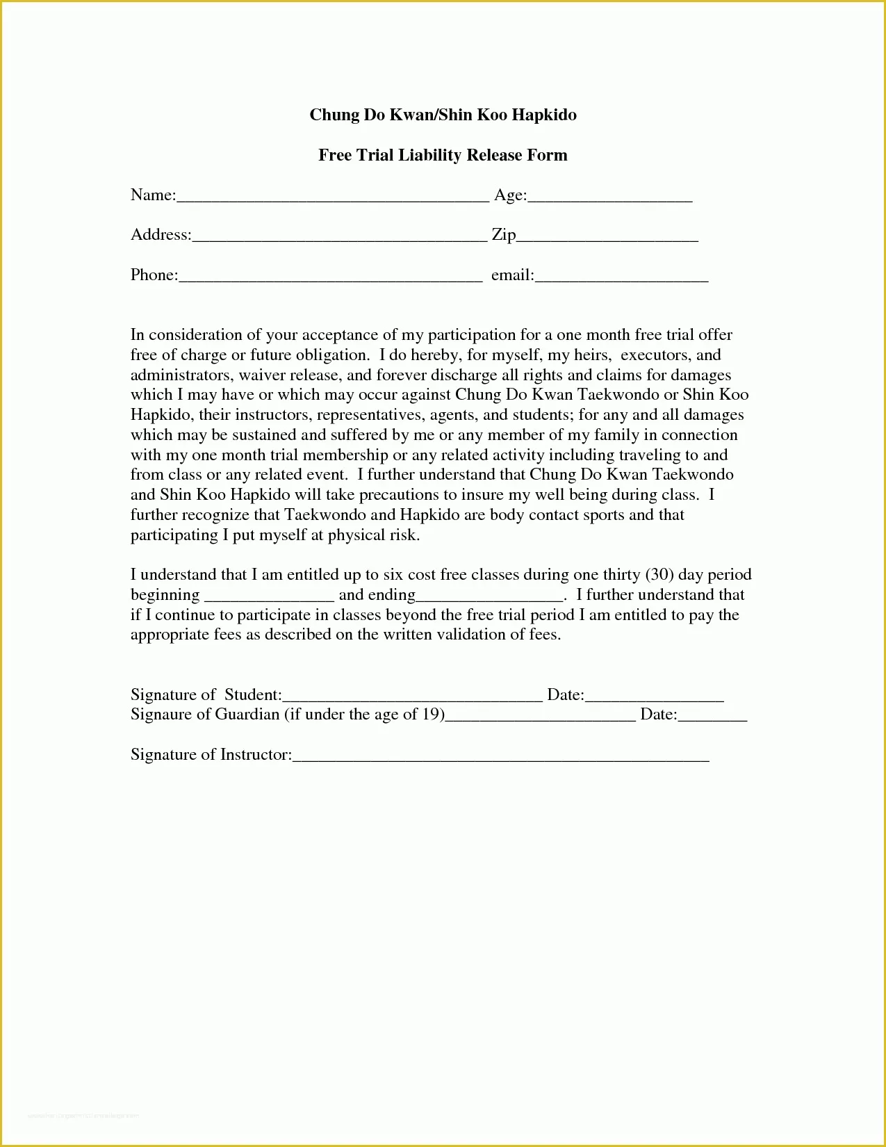 Free General Liability Release form Template Of Free Liability Release form Template