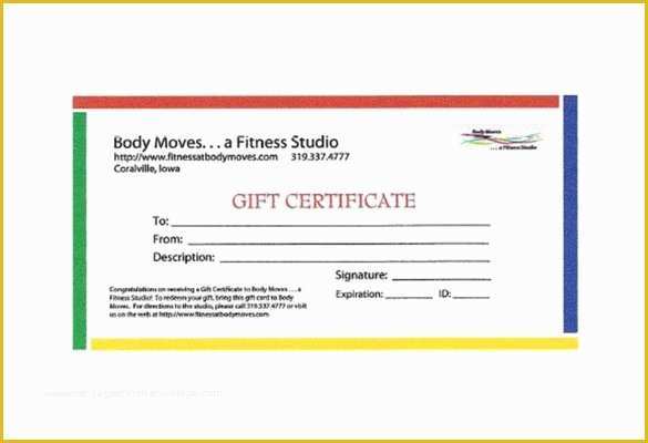 Free Gift Certificate Template Open Office Of 10 Fitness Gift Certificate Templates Doc Pdf