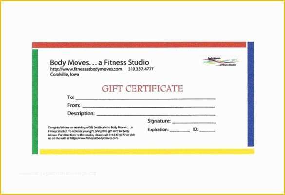 Free Gift Certificate Template Open Office Of 10 Fitness Gift Certificate Templates Doc Pdf
