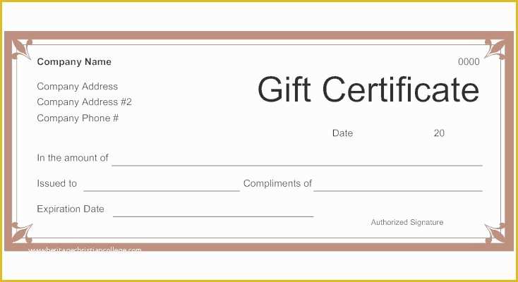 Free Gift Certificate Template Open Office Of 7 Best Of Personal Printable Gift Certificates