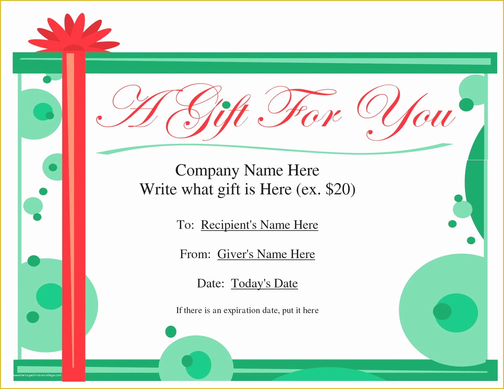 Microsoft Word Gift Certificate Template