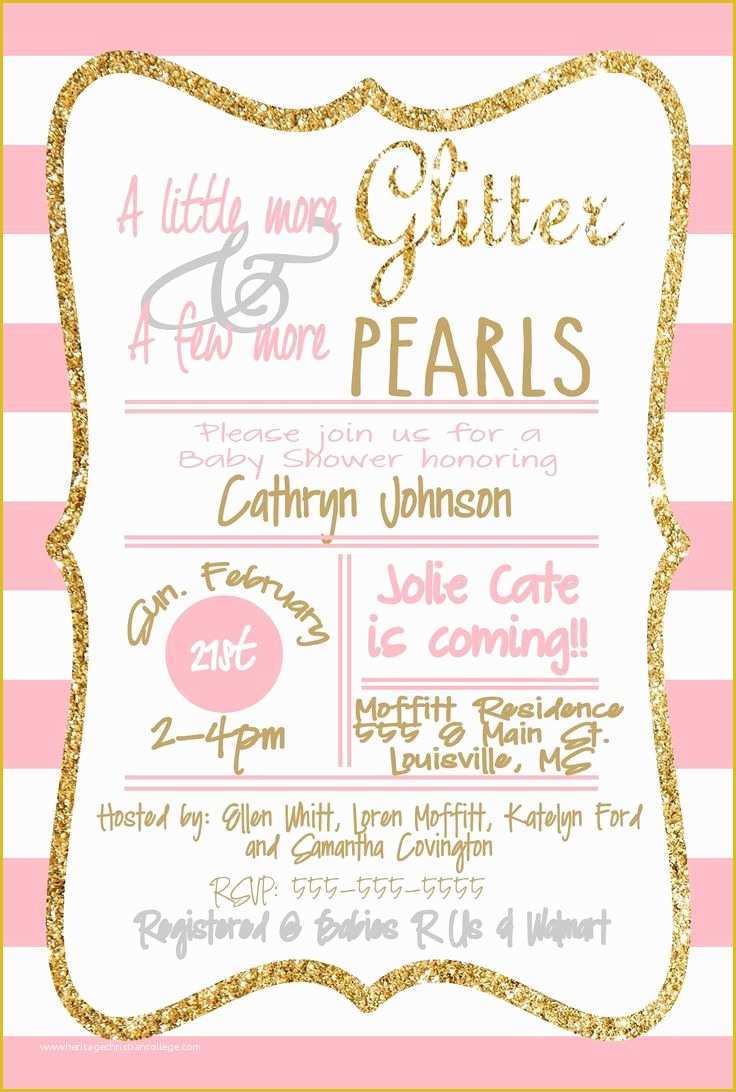 Free Glitter Invitation Template Of Baby Girl Invitations Ideas Show Cards Ideas with