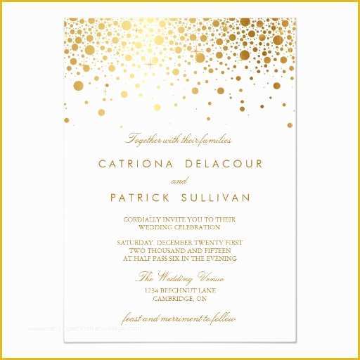 Free Glitter Invitation Template Of Faux Gold Foil Confetti Elegant Wedding Invitation