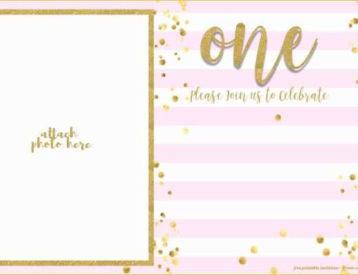 Free Glitter Invitation Template Of Free 1st Birthday Invitation Pink and Gold Glitter