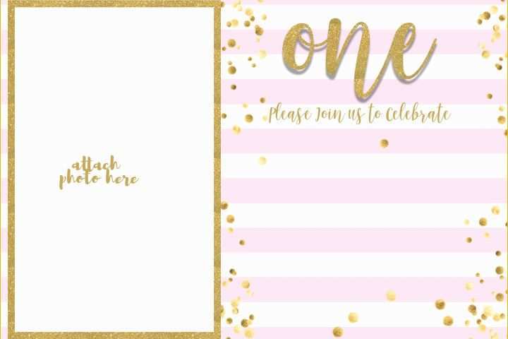 Free Glitter Invitation Template Of Free 1st Birthday Invitation Pink and Gold Glitter