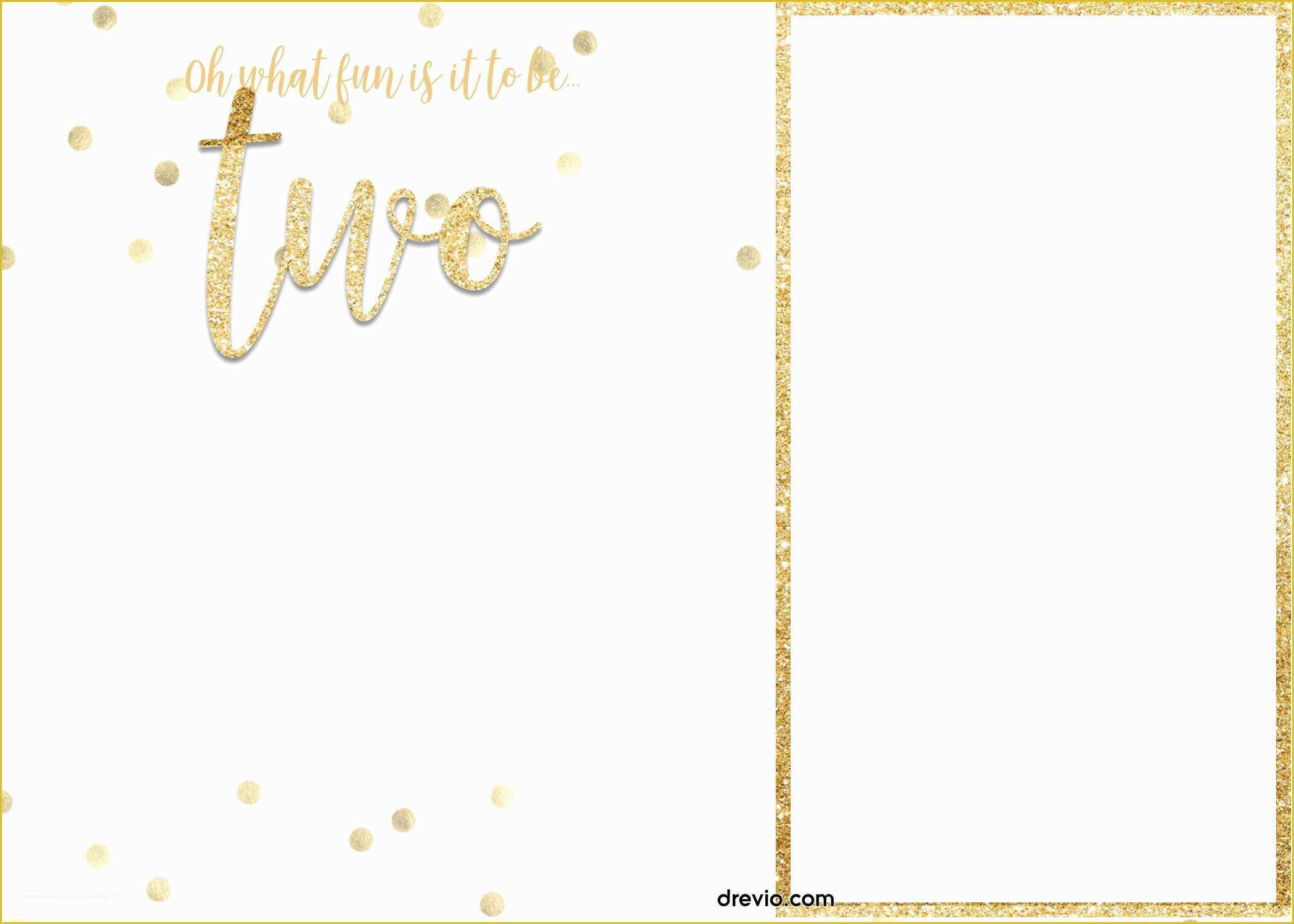 Free Glitter Invitation Template Of Free First Golden Glitter Birthday Invitations Templates