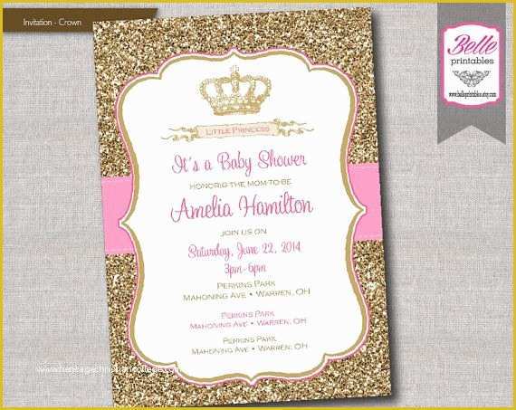 Free Glitter Invitation Template Of Glitter Baby Shower Invitations Glitter Baby Shower