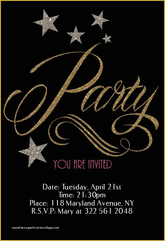 Free Glitter Invitation Template Of Glitter Party Free Printable Party Invitation Template