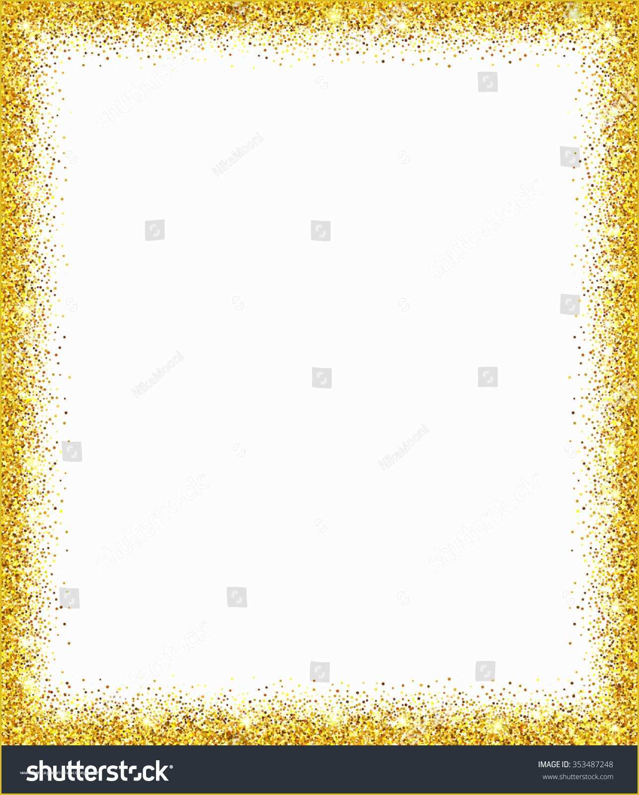 Free Glitter Invitation Template Of Gold Glitter Background Gold Sparkle Frame Stock Vector