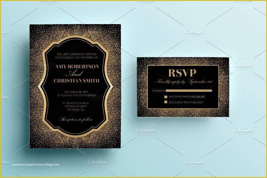 Free Glitter Invitation Template Of Gold Glitter Wedding Invitation Invitation Templates