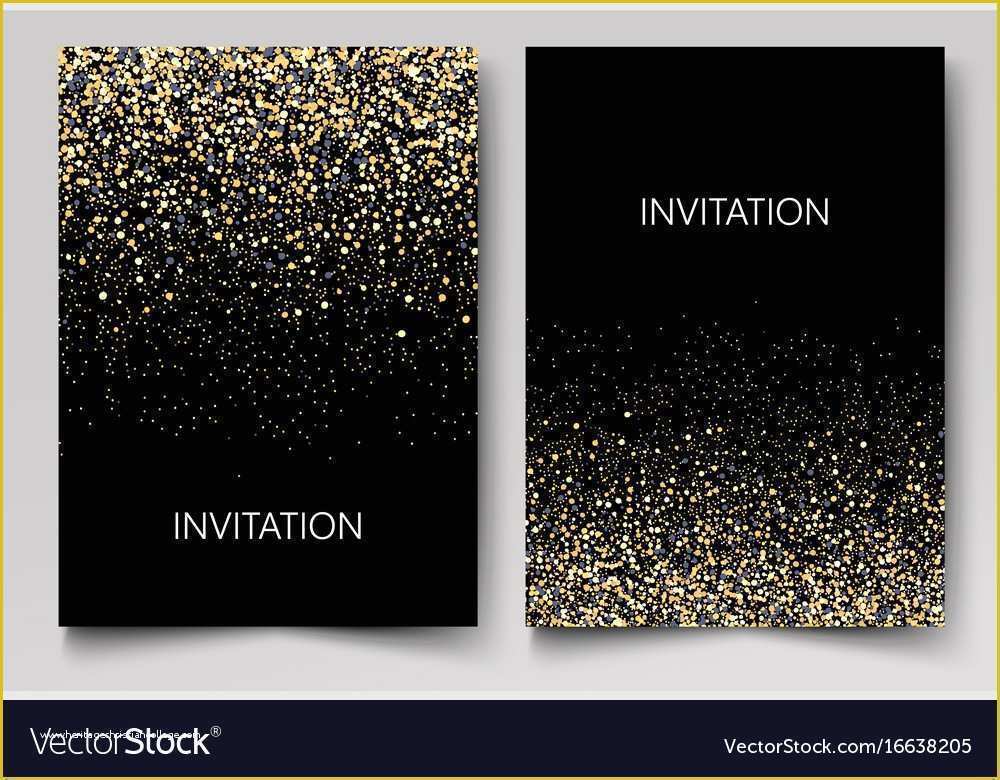 Free Glitter Invitation Template Of Invitation Template with Gold Glitter Confetti Vector Image