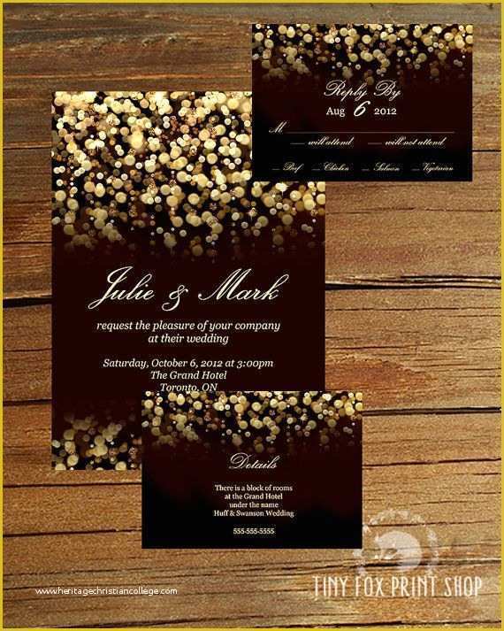 Free Glitter Invitation Template Of Printable Gold Glitter Gatsby Wedding Invitation Kit with