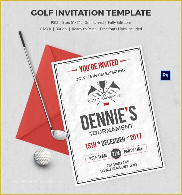 Free Golf Invitation Template Of 25 Fabulous Golf Invitation Templates & Designs