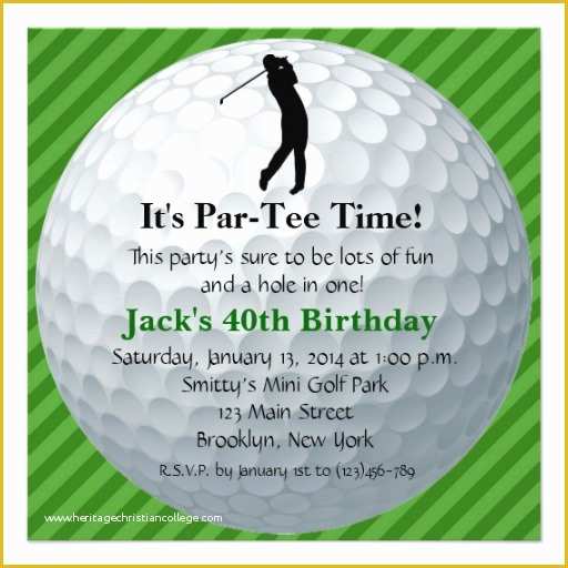 Free Golf Invitation Template Of 40th Birthday Ideas Free Golf Birthday Invitation Templates