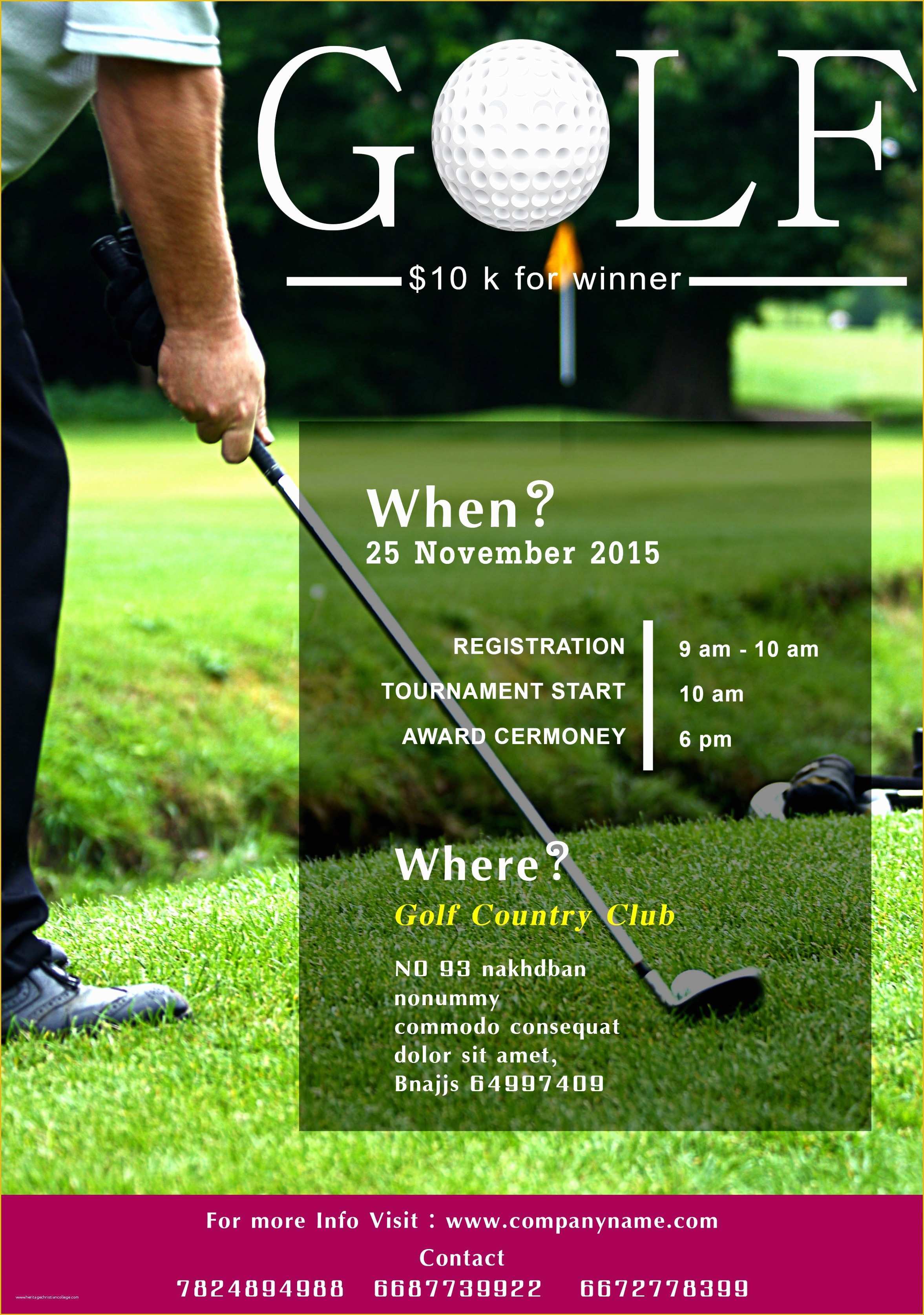 Free Golf tournament Flyer Template Of 9 Golf tournament Invitation Template
