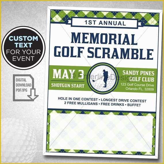 Free Golf tournament Flyer Template Of Golf tournament Flyer Poster Template Invitation Custom