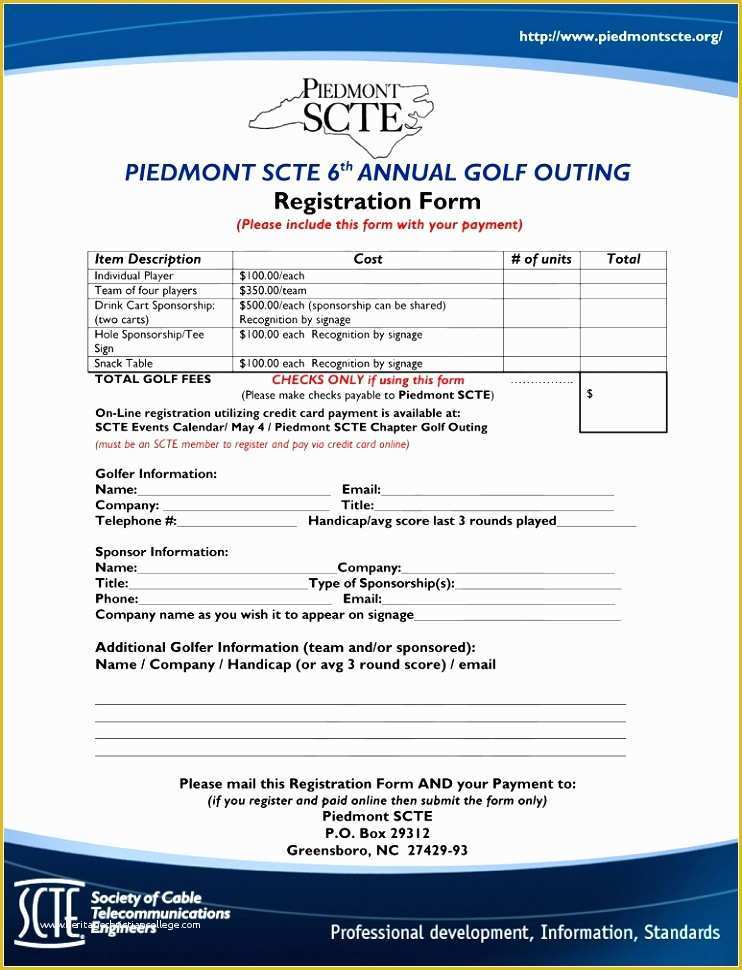 32 Free Golf tournament Registration form Template