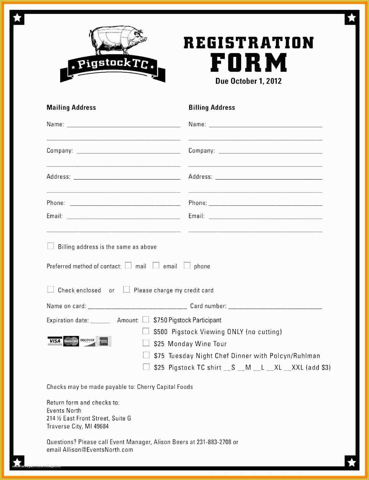 Golf Tournament Registration Form Template