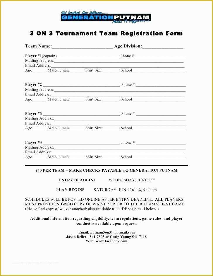 Free Golf tournament Registration form Template Of Free Templates Golf