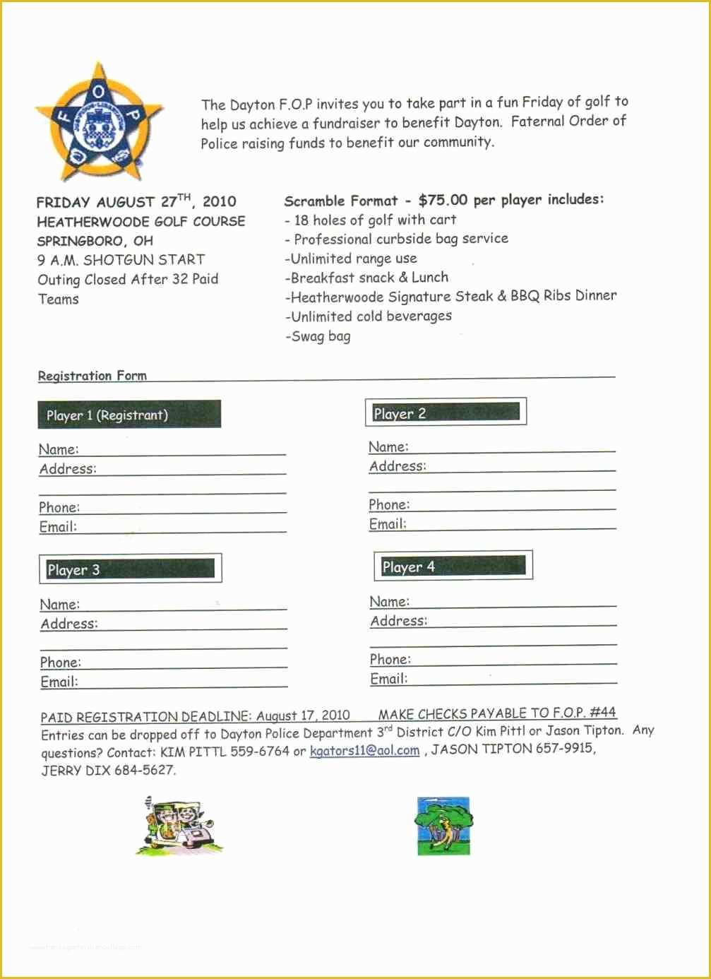 Printable Tournament Registration Form Template Word Printable Forms 