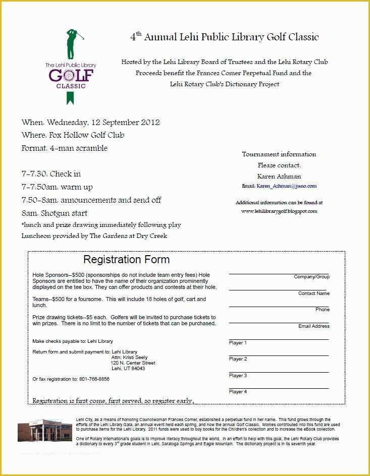 Free Golf tournament Registration form Template Of Golf tournament Registration form Template