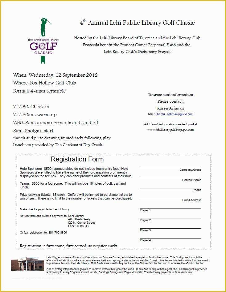 Free Golf tournament Registration form Template Of Golf tournament Registration form Template