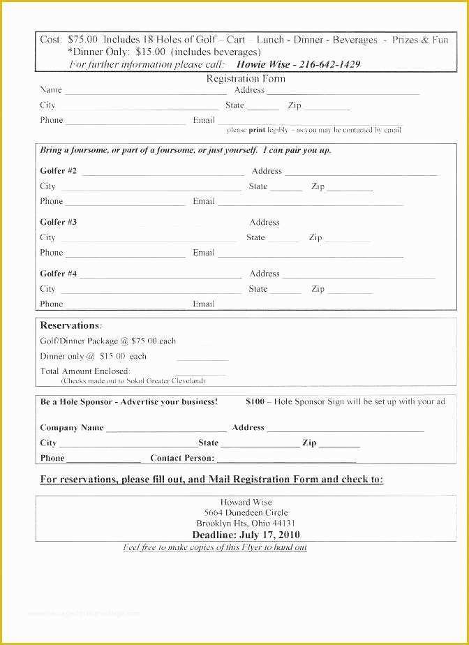 Free Golf tournament Registration form Template Of Sample Vendor Application Template Free Download event