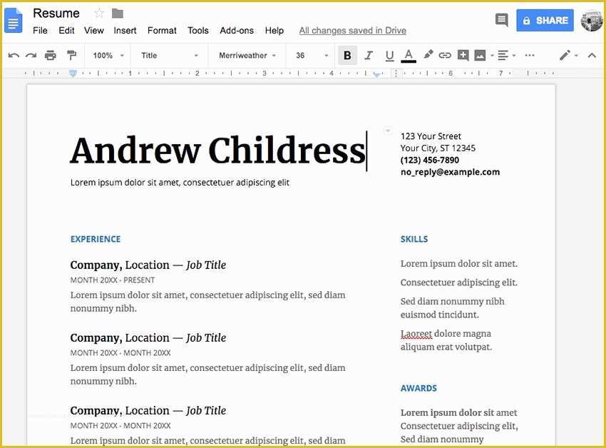 Free Google Docs Resume Templates Of 15 Free Google Docs &amp; Microsoft Word Resume Templates 2019