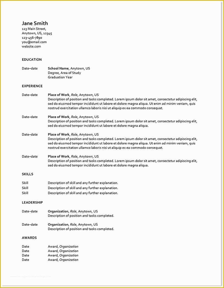 Free Google Docs Resume Templates Of Free Resume Templates Google Docs Template 15 Business