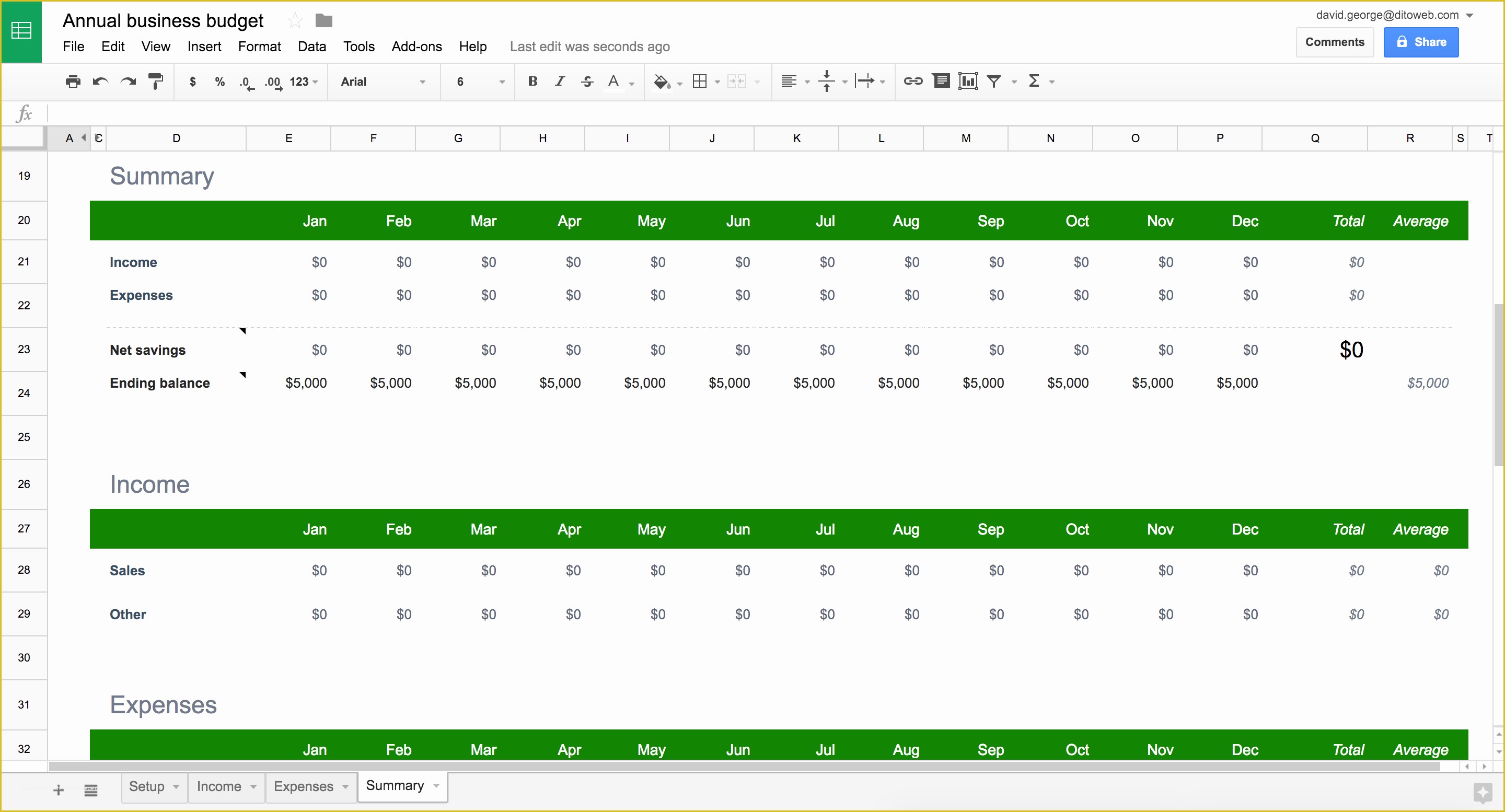 Wishlist Google Sheets Template