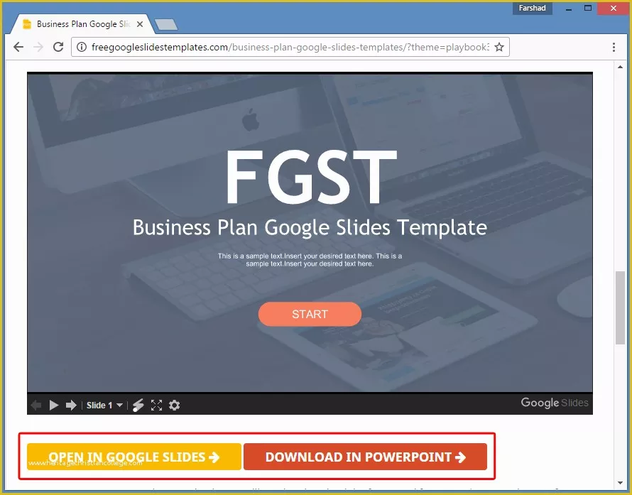 Free Google Slides Templates Of Free Business Plan Template for Google Slides