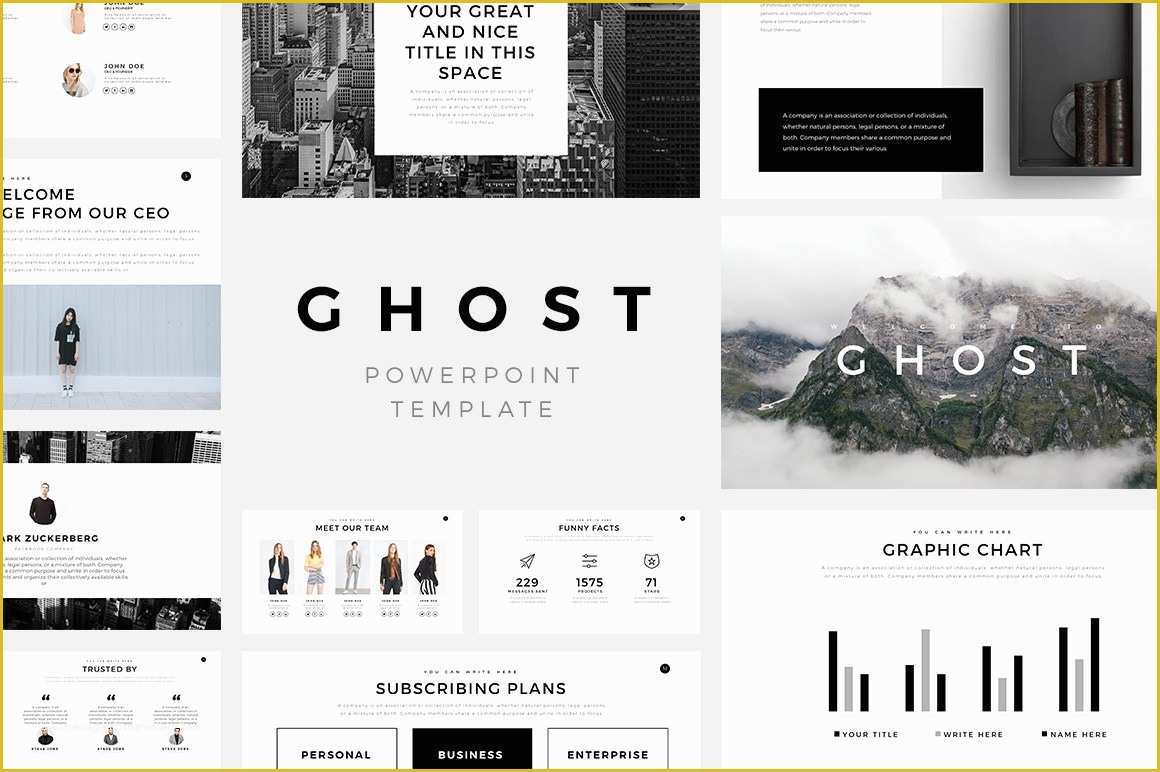 Free Google Slides Templates Of Ghost Minimal Powerpoint Template Keynote and Google