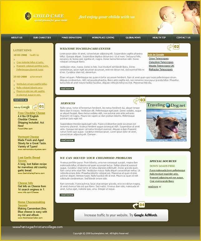 Free Google Website Templates Of Google Free Website Templates Google Adsense Website