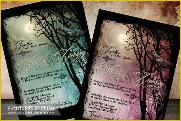 Free Gothic Wedding Invitation Templates Of Free Printable Halloween Wedding Invitation Templates